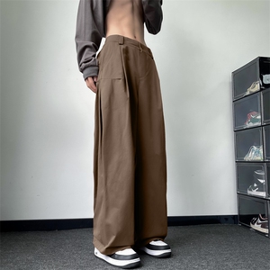 秋季潮牌宽松阔腿裤休闲卫裤男士美式hiphop垂感运动裤 K7540-P33图片