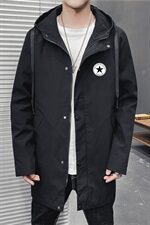 长期有货2021春秋中长款连帽风衣夹克休闲大码男外套9531-P80，男装卫衣，星座217-4