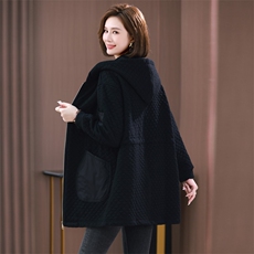 时尚保暖棉服女中长款宽松显瘦加绒外套冬季新款韩版百搭棉衣，女装棉衣/棉服，希欧阁
