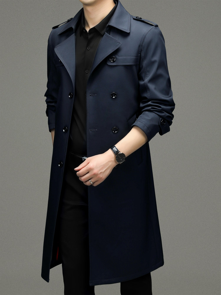 CLF2256钱塘2020-2中年男士秋冬季新款时尚休闲长款风衣P152,男装风衣,钱塘207-2