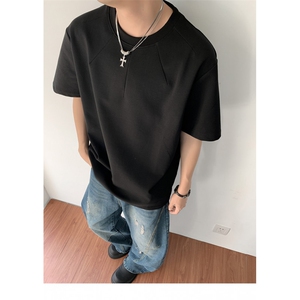 美式夏季潮牌简单t恤男款圆领短袖小众半袖宽松上衣TT132-P38图片