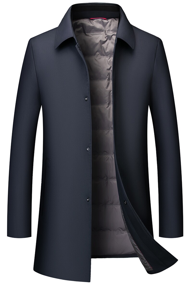 DZ9688钱塘2020-3冬季厚款商务休闲翻领中年男士长款羽绒服P255,男装羽绒服,钱塘207-3