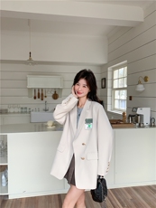 春现浅色系简约贴标西装外套B190-5023-K178-P130，女装短外套，2B190