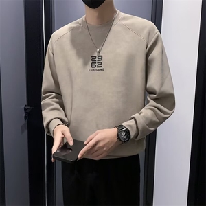 时尚圆领卫衣男士春秋季潮牌宽松休闲上衣2025新款百搭长袖T恤男图片