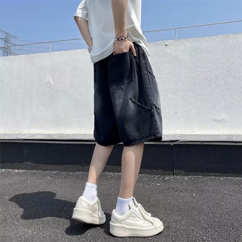 2024美式牛仔裤男款直筒短裤潮D2133P40,男装牛仔裤,星座1116-2