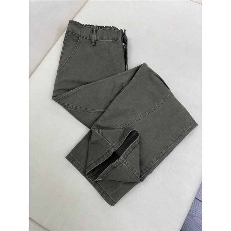 B221美式ins高街斜切宽松休闲洗褪弯刀牛仔裤LK26619-特P50控88,男装牛仔裤,电商B221