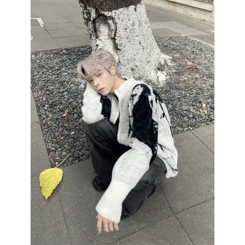 【有货】cleanfit撞色毛衣男高级痞帅开衫针织衫B06LL-特P68,男装针织衫/毛衣,星座1007（原301D）