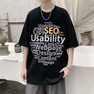 港风潮牌设计款字母印花短袖T恤大码宽松男潮517A-1-T910-P35控48图片