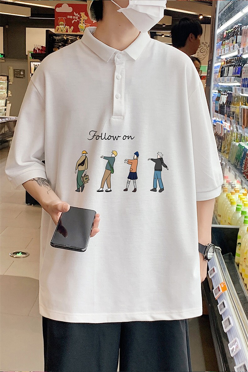 PL57043-P35翻领短袖polo衫男大码胖子半袖t恤男有领保罗衫模特,男装Polo衫,电商A040