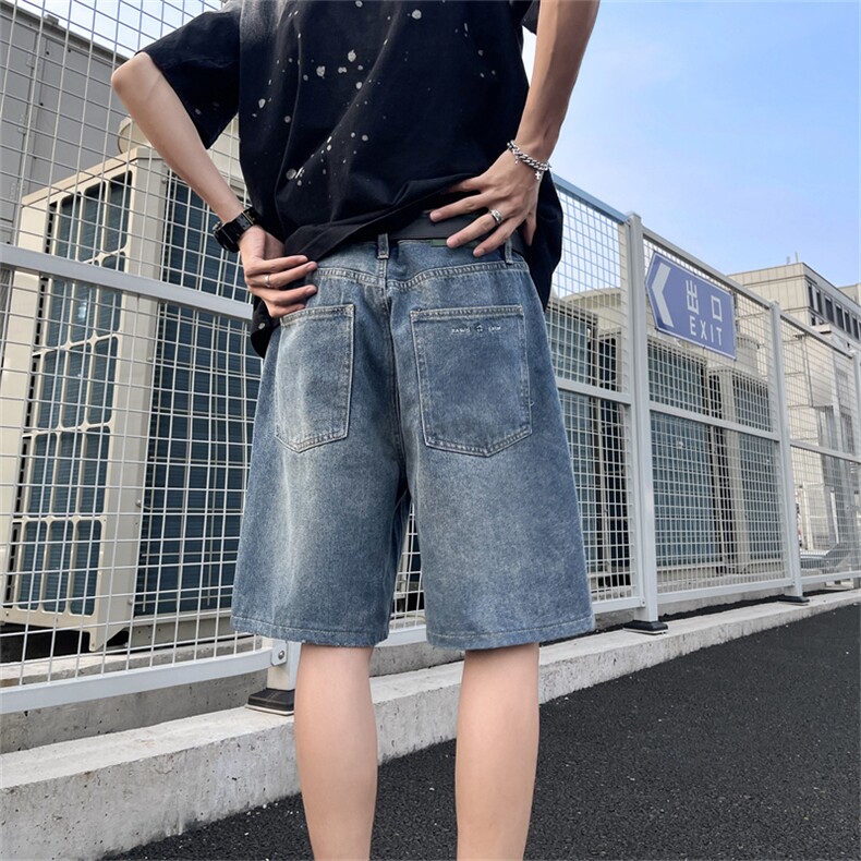 牛仔短裤男士韩版潮流痞子帅气夏季2024新款ins五分裤RK1762-P38,男装牛仔裤,星座412-3