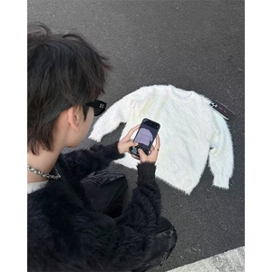 秋冬加厚水貂毛半高领毛衣男慵懒风  M565 P52图片