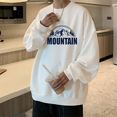 华夫格卫衣圆领卫衣男大码长袖t恤男外套HW76255-P30加绒款-P40，男装卫衣，电商A040