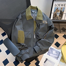 春秋户外设计感拉链飞行员外套男女机车服工装夹克棒球服WT6788，男装夹克，星座601-2