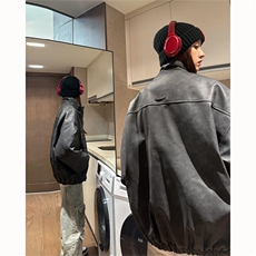 （抖音）美式机车PU水洗晕染做旧加厚皮棉衣XZ301APY002P128，男装棉衣，星座301A