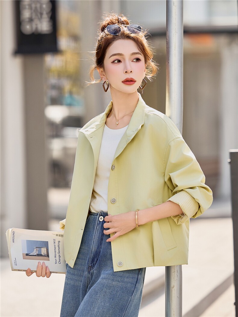 小个子短外套女2026年春季女士标准短款纯色25-29周岁上衣,女装短外套,悦祺