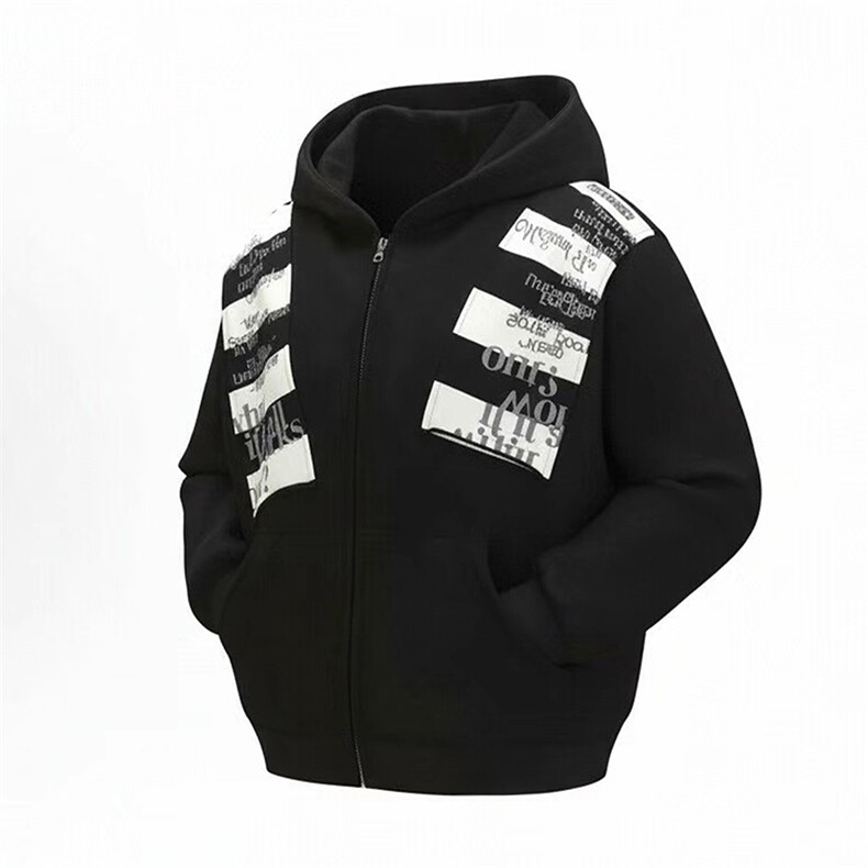 高品质春装新款美式高街潮牌解构设计休闲连帽卫衣男女慵懒风外套，女装短外套，电商A486-1