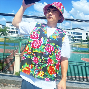 MJ02男女休闲大码盘扣风马甲外套情侣装结婚喜庆团队服新中式图片
