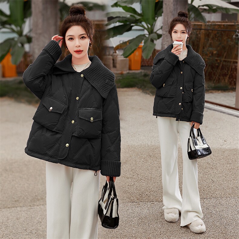 白鸭绒羽绒服2022年冬季时尚潮流长袖外套女,女装羽绒服,橙子家