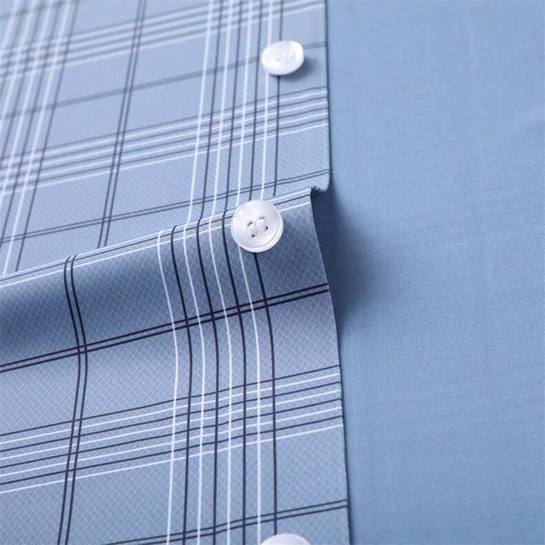 AL52301钱塘2020-3夏季男士格子无缝压胶短袖衬衫时尚休闲衬衣P60,男装衬衫,钱塘207-3