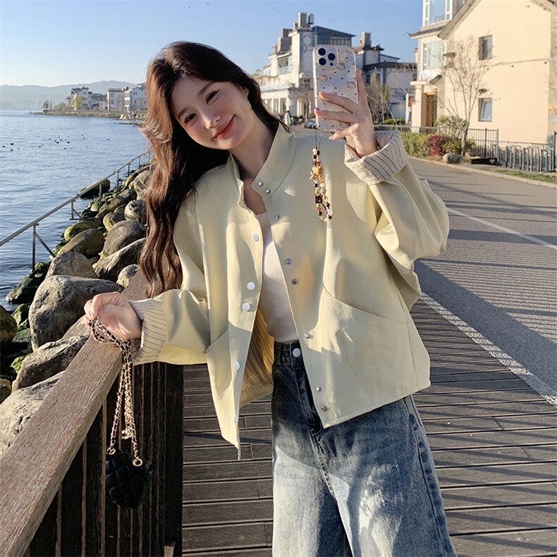 新款主推立领小外套2519-P135-K218,女装短外套,2C129