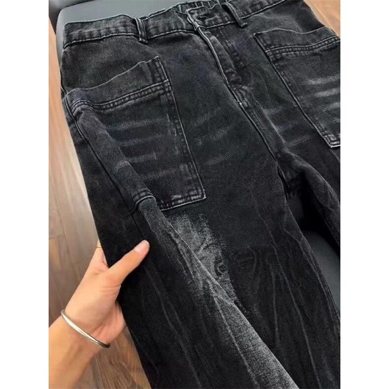 cleanfit闪电纹牛仔裤男潮美式vibe裤子水洗直筒阔腿裤L5799-P45,男装牛仔裤,星座1008