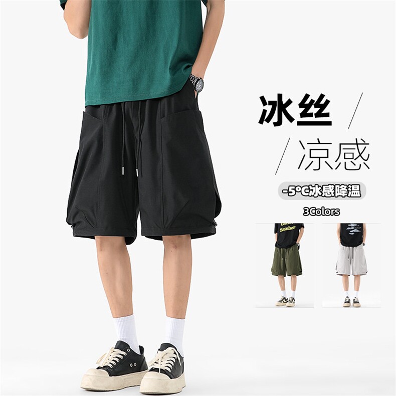 特批P28无差价夏季多口袋工装五分裤冰感冰丝男大码短裤DK5813,男装休闲裤,电商A001