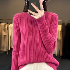 秋冬季新款纯色毛衣女长袖宽松显瘦百搭上衣，女装针织衫/毛衣，贵皇网供仓