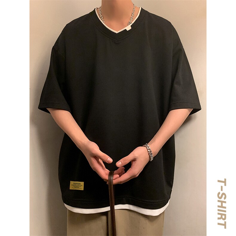 夏季短袖港风暖光休闲宽松潮牌百搭短袖T恤男TC3138RK01-P30控50图片