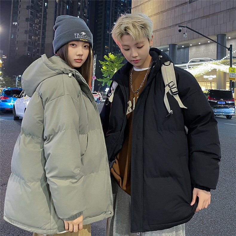 特批港风夜景情侣宽松时尚纯色连帽棉衣MY2277特P65控108,男装棉衣,电商A247