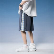 2021夏季拼接网眼冰丝5分6分运动短裤货号B416-DK24P25，男装休闲裤，电商A063