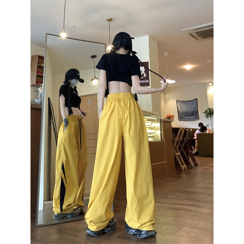 夏季新款港风日系复古立体刺绣拼色阔腿潮休闲裤XZ212-QAK612-P38,男装休闲裤,星座212