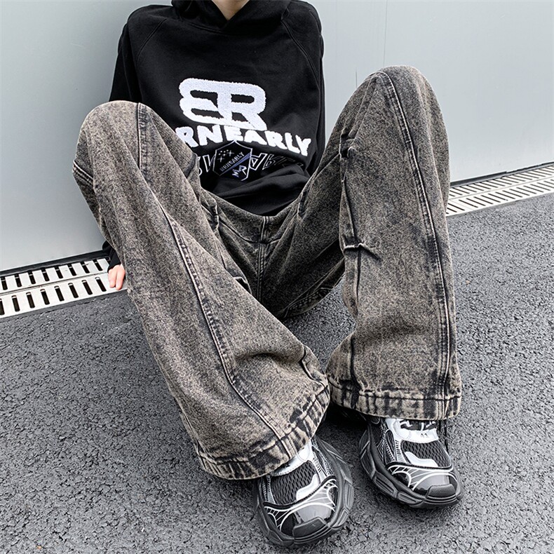 K3114-P52美式不规则设计感水洗直筒牛仔裤,男装休闲裤,星座1501-1