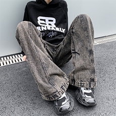 K3114-P52美式不规则设计感水洗直筒牛仔裤，男装休闲裤，星座1501-1