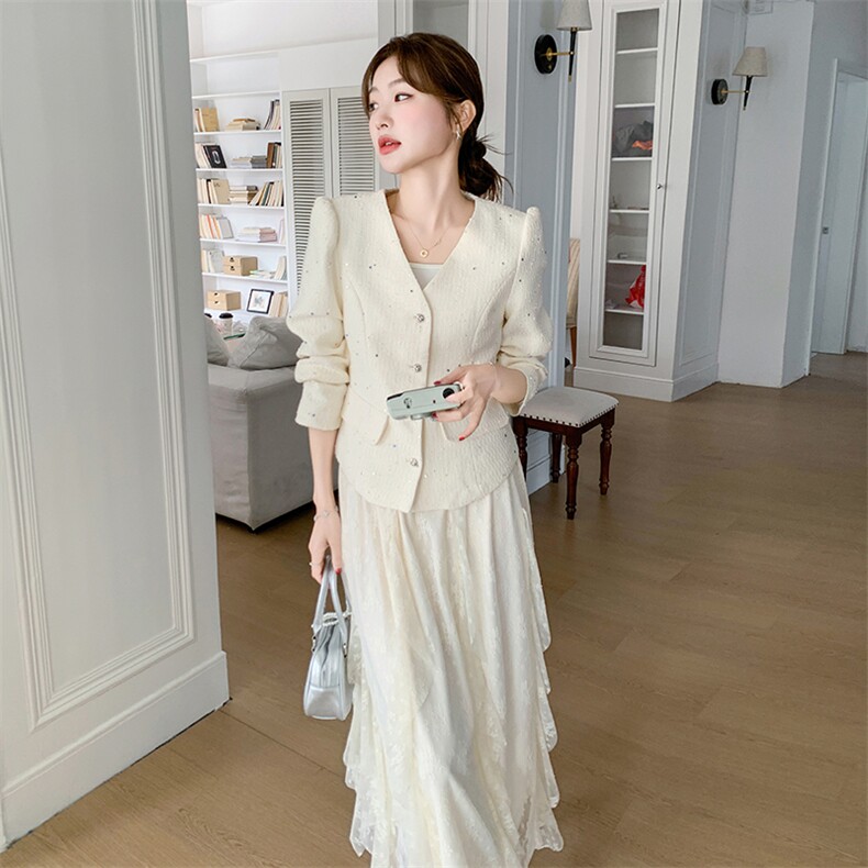 已现货【新品】时尚小香风蕾丝裙套装S023-P175-K228,女装套装/套裙,2C305
