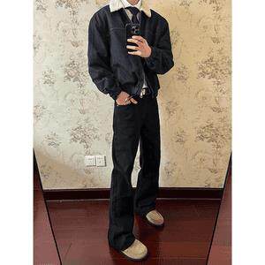 现货!港风新款2025潮流百搭直筒宽松大码牛仔裤松紧腰NZ6155-P28，男装牛仔裤，星座1103-2