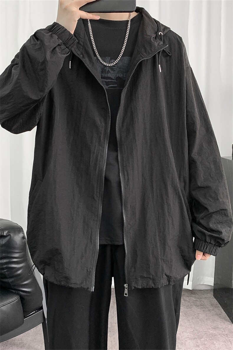 F3043/P45夏季防晒衣连帽纯色薄款外套夹克情侣男女中性风防晒服,男装夹克,电商A141