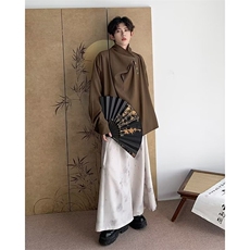 新中式衬衫男士长袖韩版潮流帅2024夏季新款ins宽松外套CY719-P49，男装衬衫，星座412-3