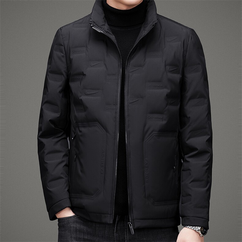 冬季白鸭绒羽绒服立领男中长款新款中年保暖外套上衣ZL7117-P225，男装羽绒服，电商B212（原钱塘6029）
