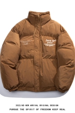 白鸭绒白底22冬季潮流字母印花保暖加厚立领羽绒服YR227P195控258，男装羽绒服，电商A247-1