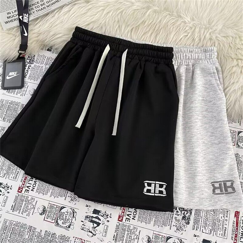 夏季重磅刺绣美式休闲短裤男女运动五分裤宽松百搭卫裤潮,男装休闲裤,星座1013