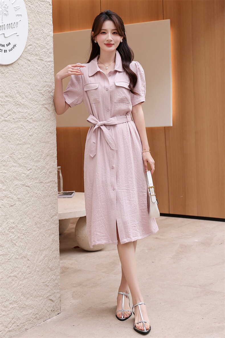 连衣裙女2025夏季新款高级感时尚休闲小个子气质减龄收腰显瘦长裙,女装连衣裙,曼琳思菲
