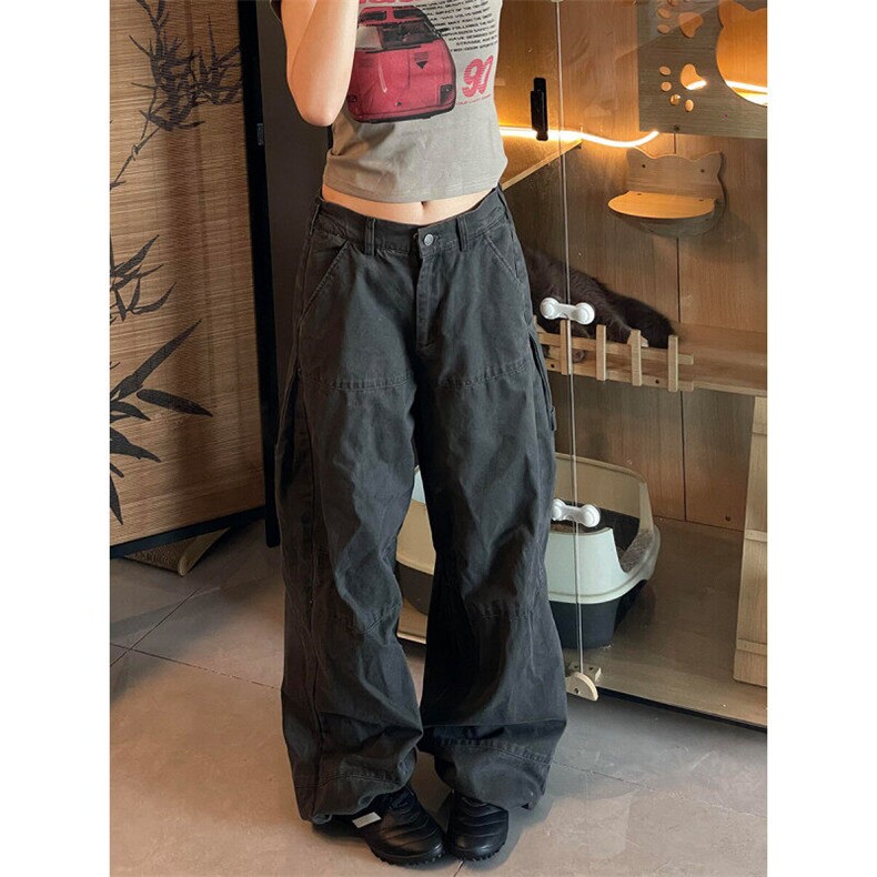 网图 抖音高品质美式复古水洗棉工装裤KZ62-p65图片