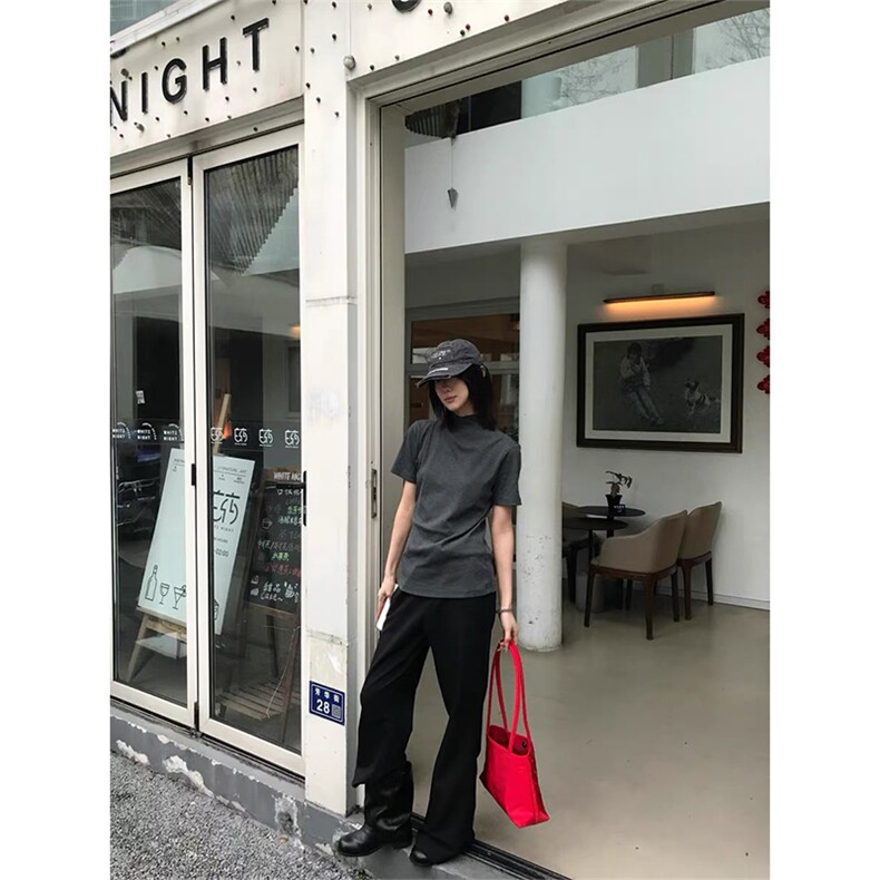 XZ10-1005-1-TTH00319-P38交叉连身领正肩短袖和弦针织修身T恤,男装T恤,星座1005-1