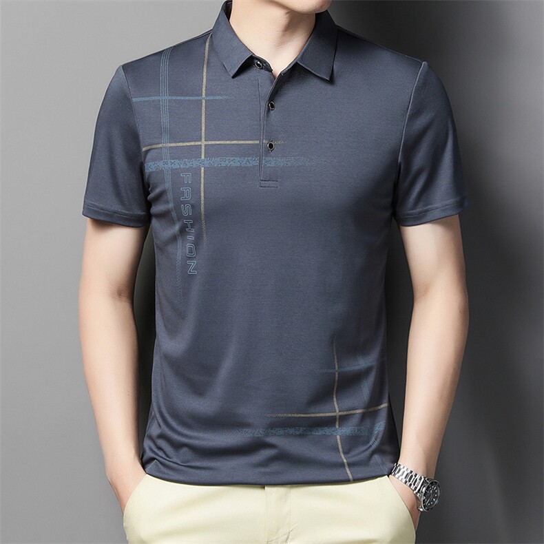 POLO衫男上衣半袖男装衣服男士体恤衫T恤潮牌休闲翻领爸爸短袖男,男装T恤,电商B212（原钱塘6029）