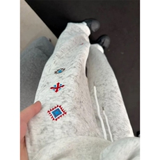 美式扎染刺绣弯刀休闲裤春秋季新款街头小众痞帅拖地阔腿裤CK110，男装休闲裤，星座516A