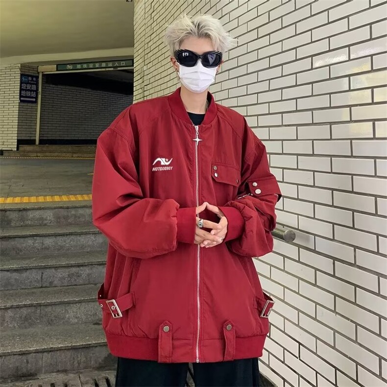 美式复古高街设计感棒球服男秋季 Z659 P68图片