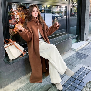 咖色赫本风双面羊绒呢子大衣女秋冬2025新款高级感毛呢外套超好看图片