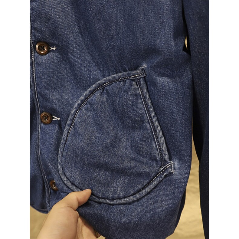小众秋冬水洗牛仔棉衣夹克男绗缝保暖包边无领棉服外套TT2289P77,男装夹克,星座1013-5