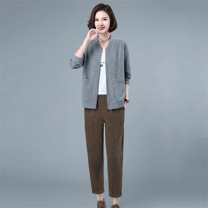 2021年秋季新款短外套套装女休闲气质百搭韩版两件套装裤子显瘦,女装套装/套裙,简韵佳