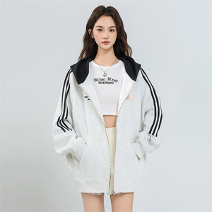 开春三杠开衫卫衣港风潮流开衫连帽夹克外套男女 JK1404-P80图片